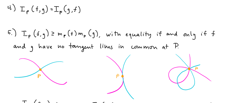 Intersection number cases, from Math 137 lecture notes